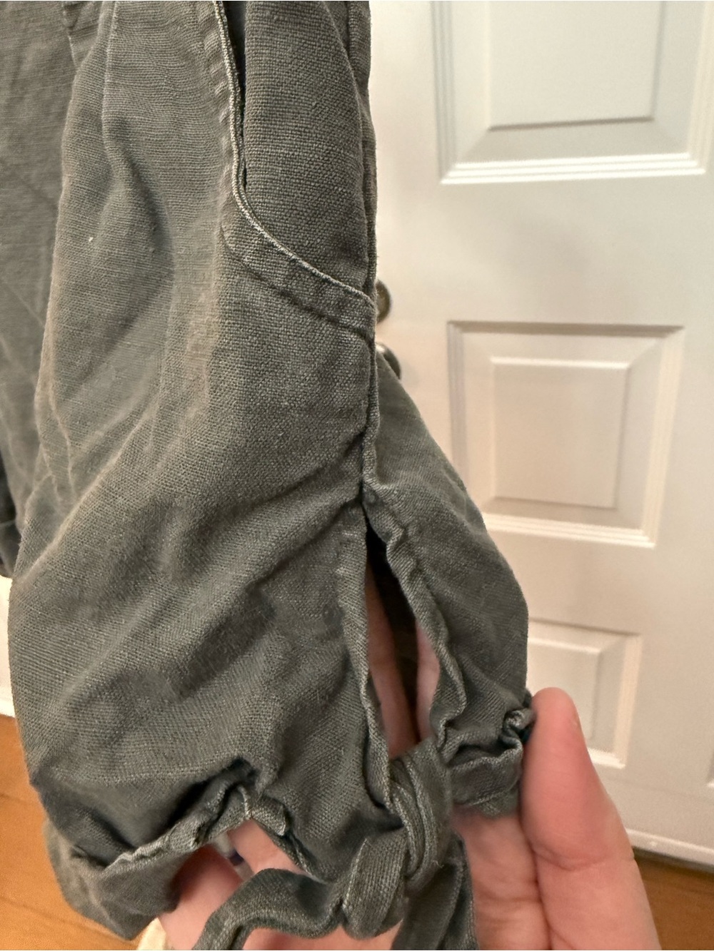 LC Lauren Conrad Olive Green Tie-Hem Casual Shorts - Picture 5 of 7